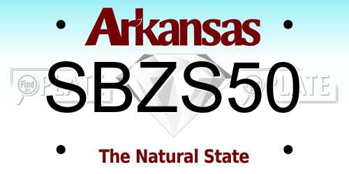 SBZS50 Arkansas License Plate