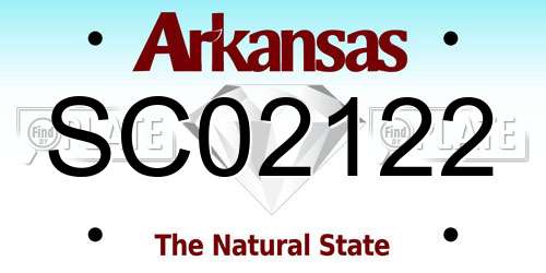 SC02122 Arkansas License Plate