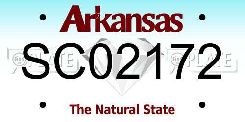 SC02172 Arkansas License Plate