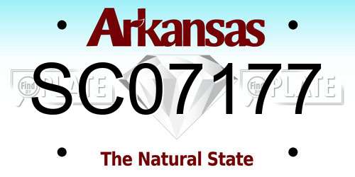 SC07177 Arkansas License Plate