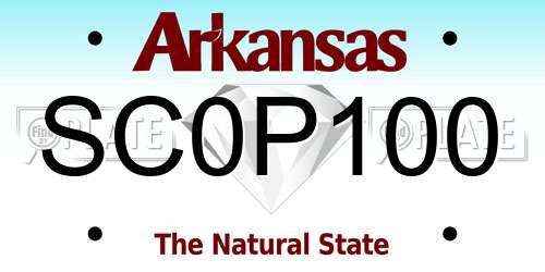 SC0P100 Arkansas License Plate