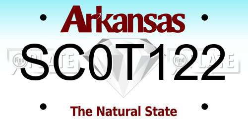 SC0T122 Arkansas License Plate