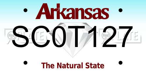 SC0T127 Arkansas License Plate