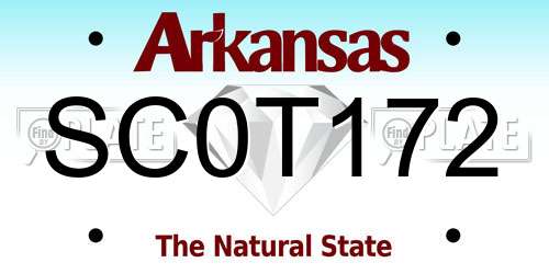 SC0T172 Arkansas License Plate