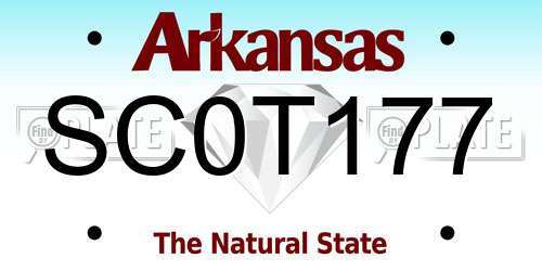 SC0T177 Arkansas License Plate