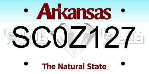 SC0Z127 Arkansas License Plate