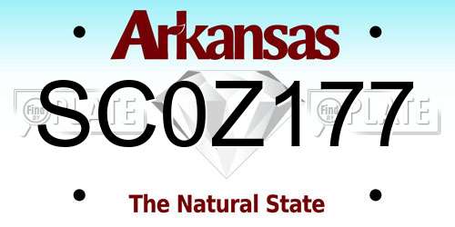 SC0Z177 Arkansas License Plate
