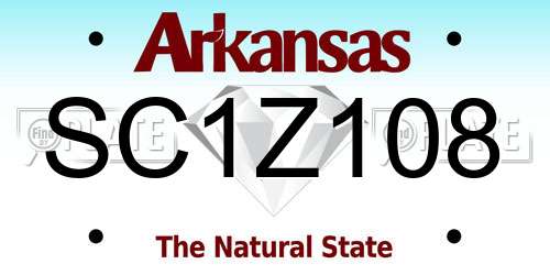 SC1Z108 Arkansas License Plate