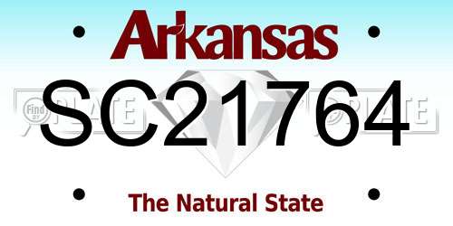 SC21764 Arkansas License Plate