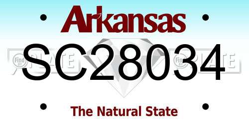 SC28034 Arkansas License Plate