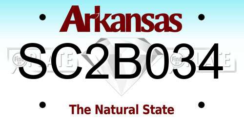 SC2B034 Arkansas License Plate