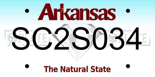 SC2S034 Arkansas License Plate