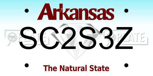 SC2S3Z Arkansas License Plate