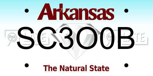 SC3O0B Arkansas License Plate
