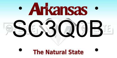 SC3Q0B Arkansas License Plate