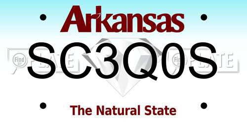 SC3Q0S Arkansas License Plate