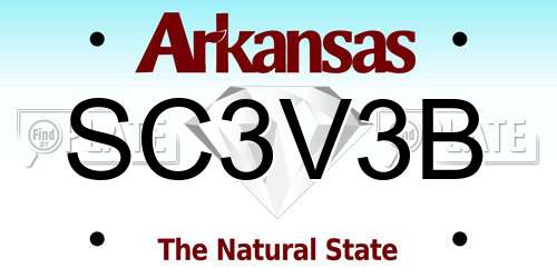 SC3V3B Arkansas License Plate