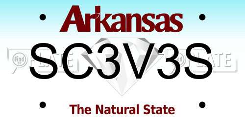 SC3V3S Arkansas License Plate