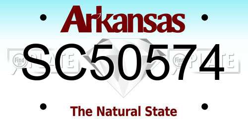 SC50574 Arkansas License Plate
