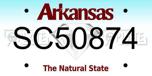 SC50874 Arkansas License Plate