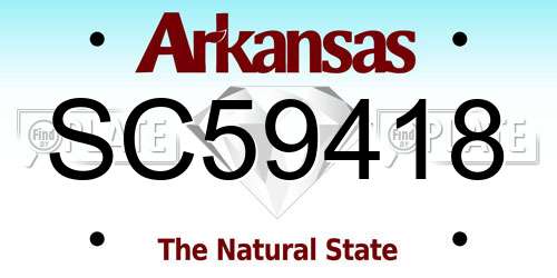 SC59418 Arkansas License Plate