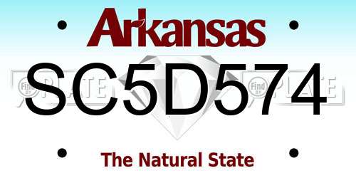 SC5D574 Arkansas License Plate