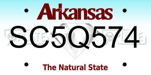 SC5Q574 Arkansas License Plate