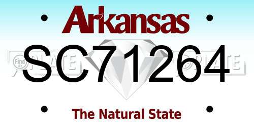 SC71264 Arkansas License Plate