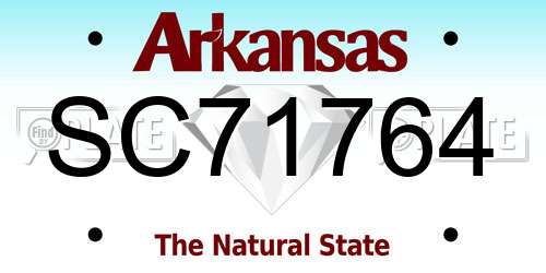 SC71764 Arkansas License Plate