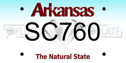 SC760 Arkansas License Plate