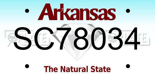 SC78034 Arkansas License Plate