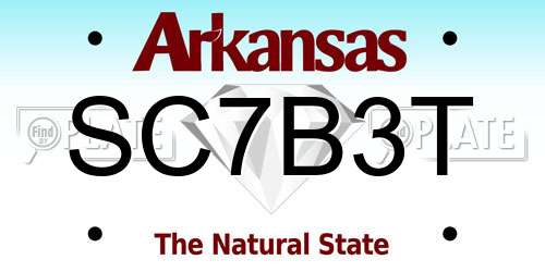 SC7B3T Arkansas License Plate