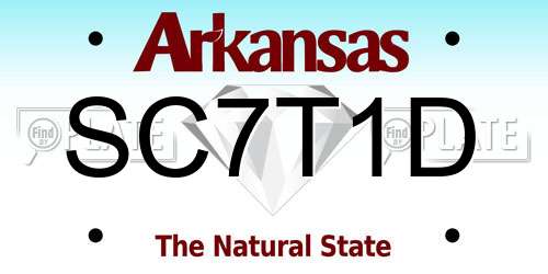 SC7T1D Arkansas License Plate