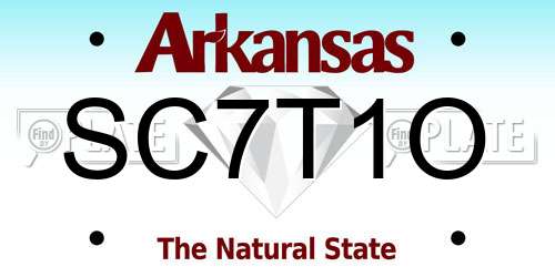 SC7T1O Arkansas License Plate