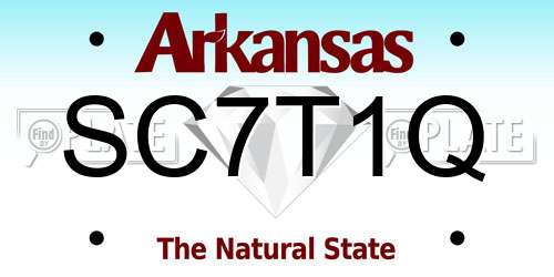 SC7T1Q Arkansas License Plate