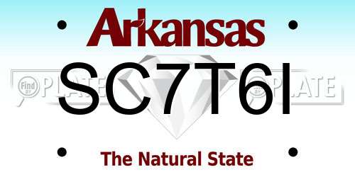 SC7T6I Arkansas License Plate