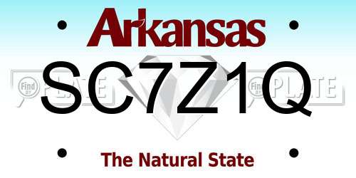 SC7Z1Q Arkansas License Plate