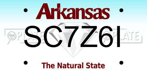 SC7Z6I Arkansas License Plate