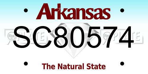 SC80574 Arkansas License Plate