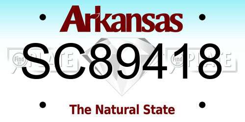 SC89418 Arkansas License Plate