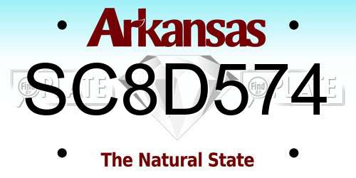 SC8D574 Arkansas License Plate