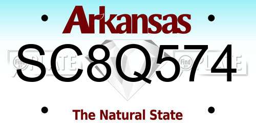 SC8Q574 Arkansas License Plate