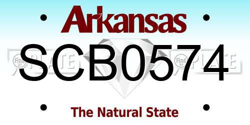 SCB0574 Arkansas License Plate