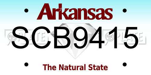 SCB9415 Arkansas License Plate