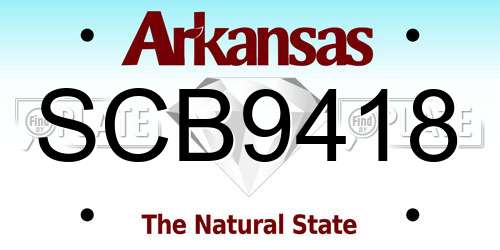 SCB9418 Arkansas License Plate
