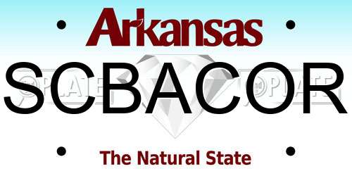 SCBACOR Arkansas License Plate