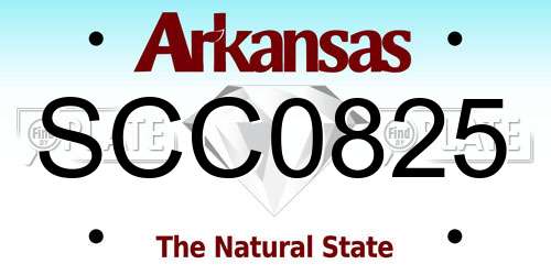 SCC0825 Arkansas License Plate