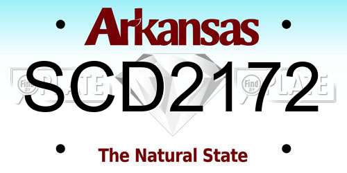 SCD2172 Arkansas License Plate