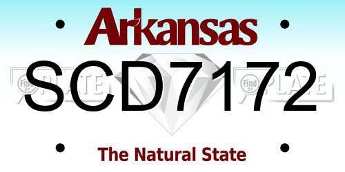 SCD7172 Arkansas License Plate
