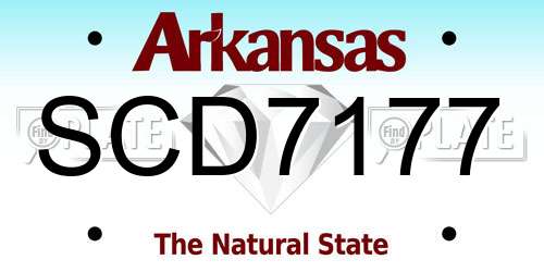 SCD7177 Arkansas License Plate